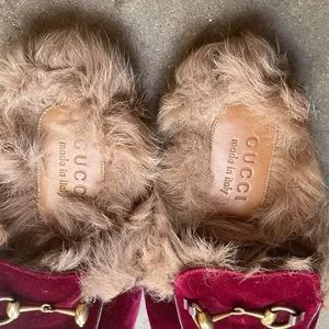 Gucci | Shoes | Gucci Princetown Red Velvet Fur Loafer 